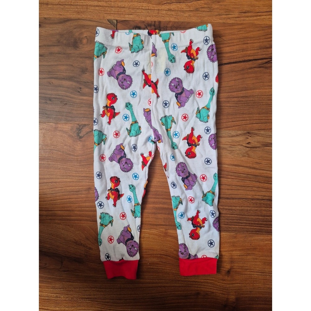 Kohls Dino Ranch Pajama Pants Boys 2T Dinosaur Red Purple Cuffed Sleepwear 8236